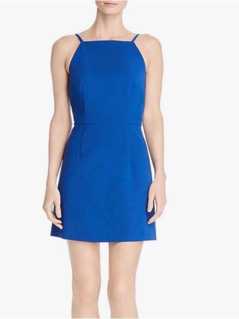 French Connection Blue Mini Dress Chic minimalist dress for night out or daytime